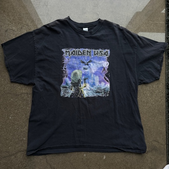 Vintage Maiden USA Black Graphic T-Shirt‎ XL